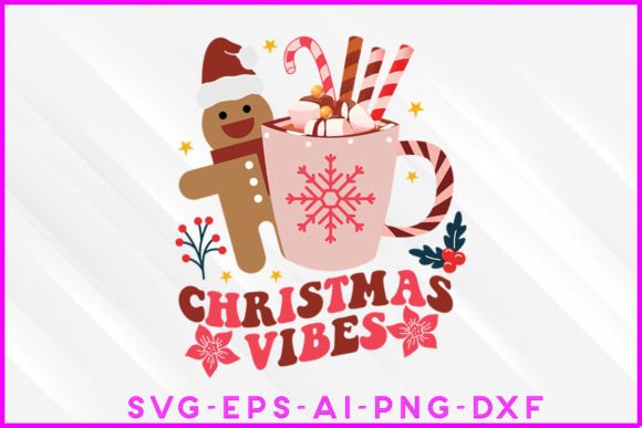 Christmas Vibes Groovy T-shirt Design for Graphics & Crafts