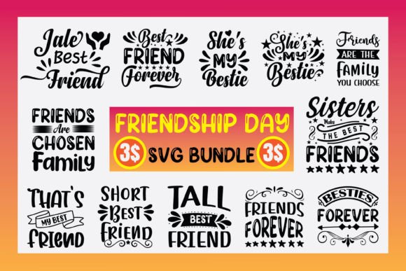 Friendship Day SVG T-shirt Design Bundle: Graphics for Crafts