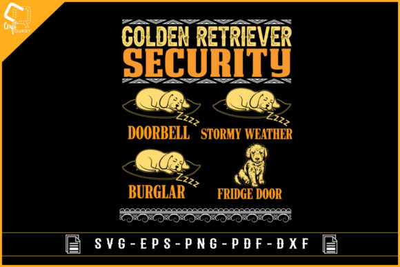 Funny Golden Retriever Graphics for Local Crafts Branding