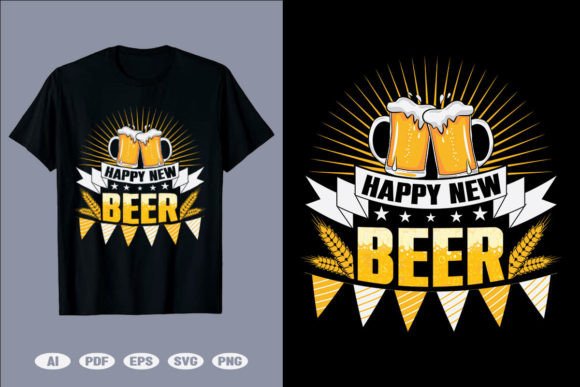 Happy New Beer T-Shirt Graphics for Crafts