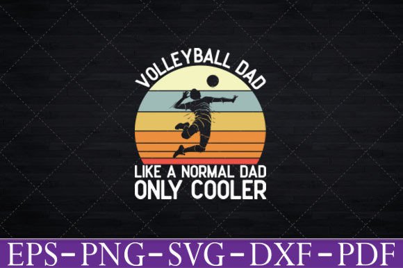 Volleyball Dad T-Shirt Graphics for Crafts Branding