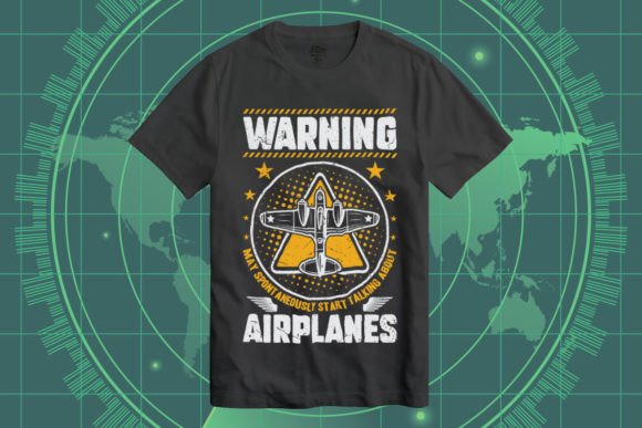Warning May Talk About Airplanes Graphics for Crafts