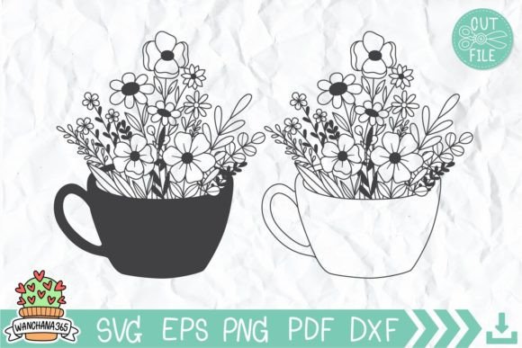 Wildflowers Mug T-shirt Graphics for Local Crafts